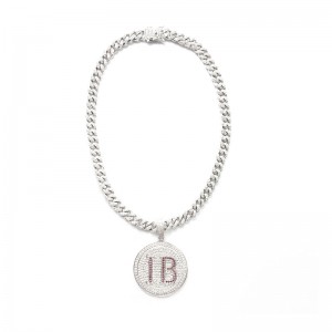 Mặt dây chuyền kim cương chạm khắc kim cương thời trang với chuỗi